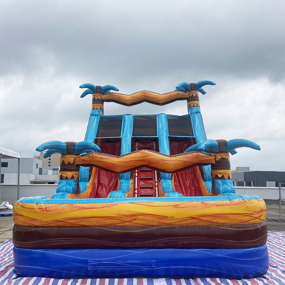 Inflatable Palm Tree Double Water Slide2