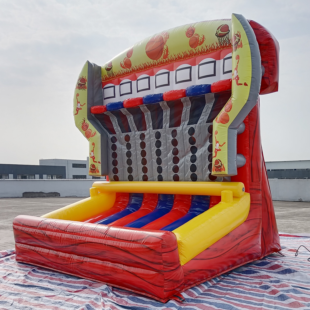Interactive inflatable basketball game for events