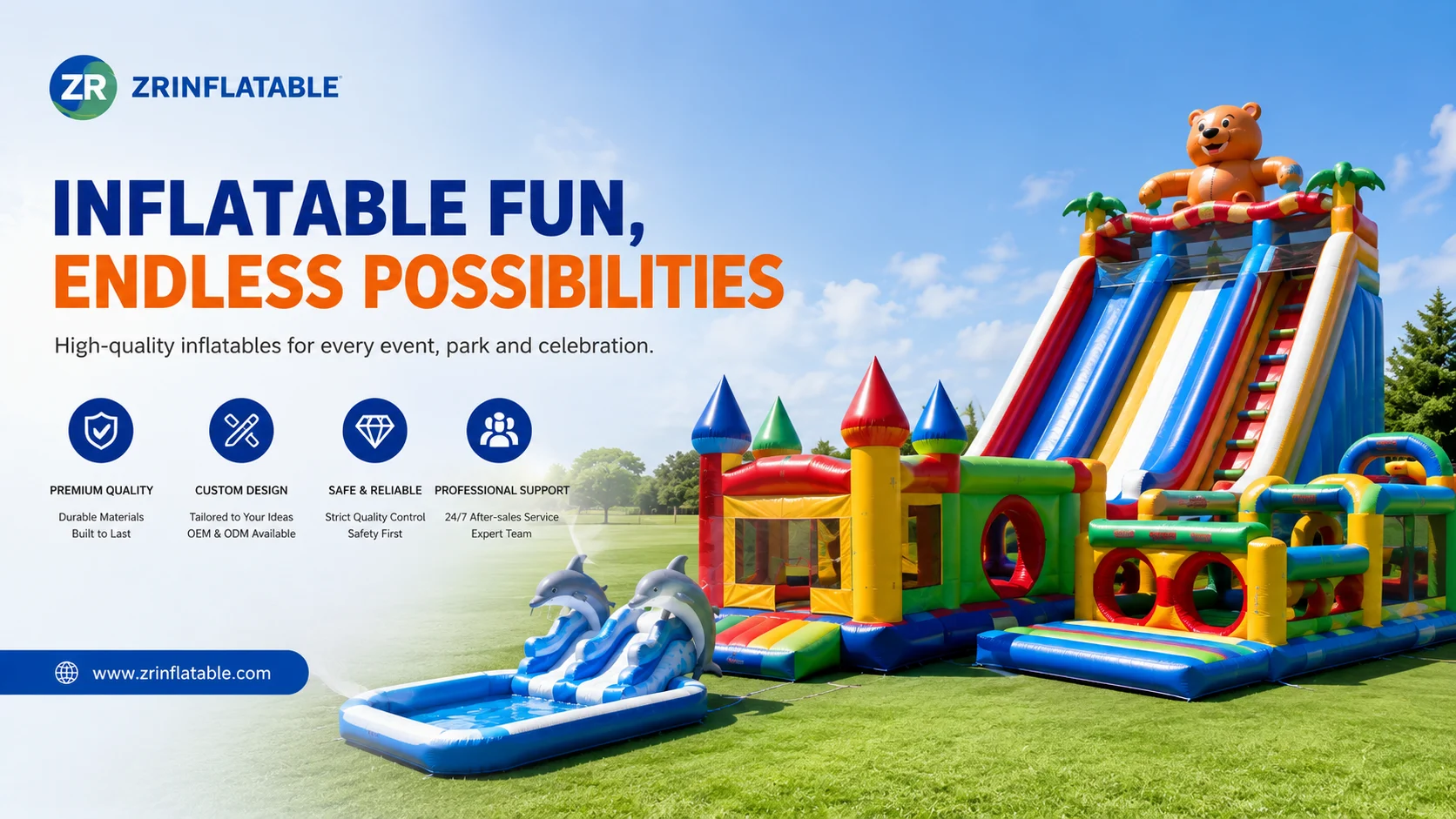 How ZRinflatable Transforms the Inflatable Amusement Industry: OEM/ODM Solutions for Global Clients 1 ZRinflatable water park
